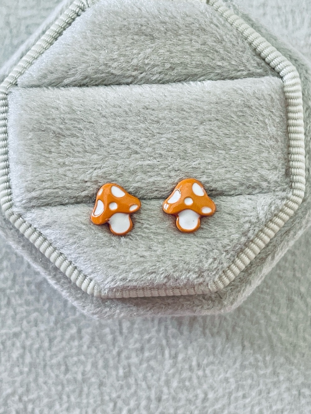 Orange mushrooms earrings